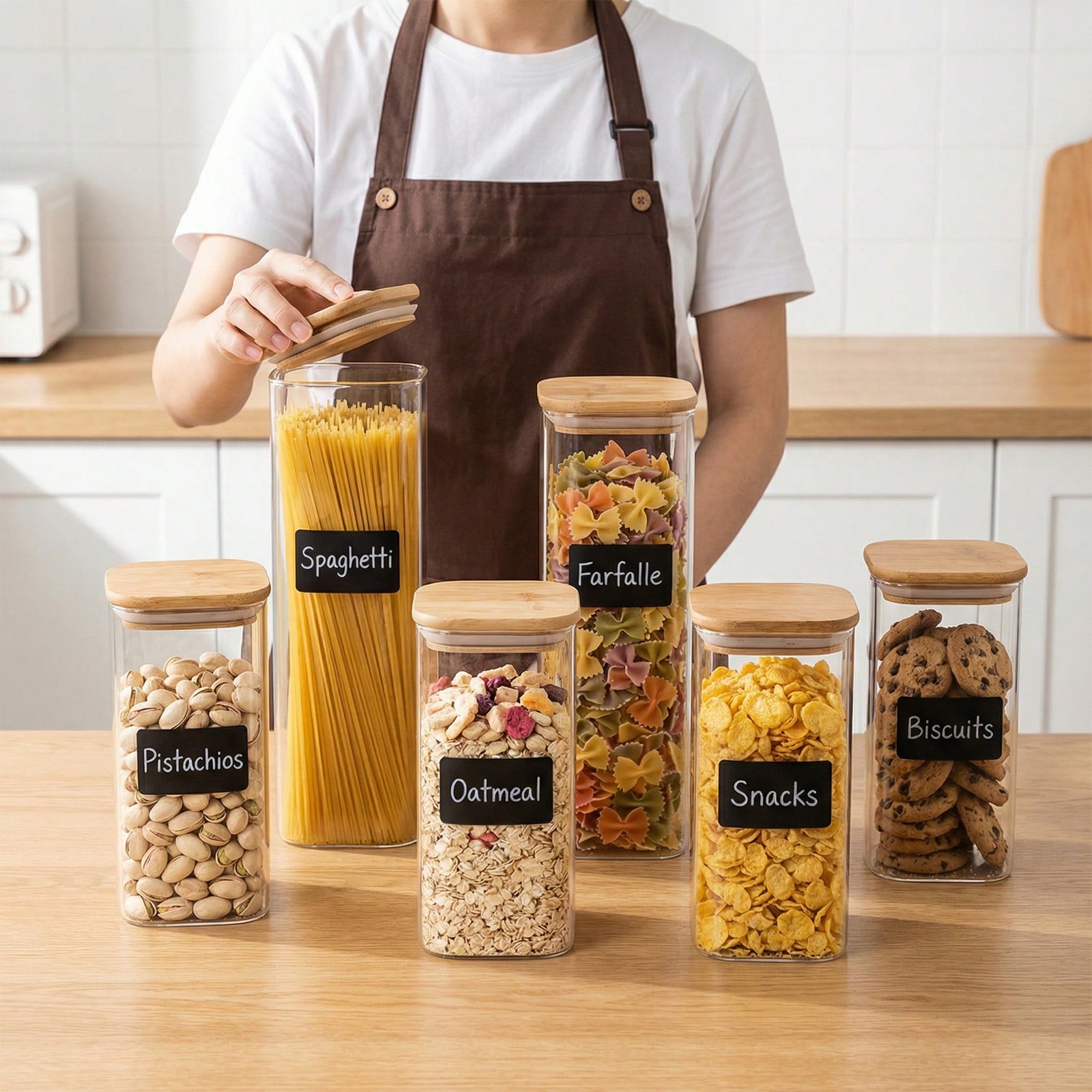 Kitchen Baking Canisters - 6/12 قطعة من حاويات تخزين الطعام