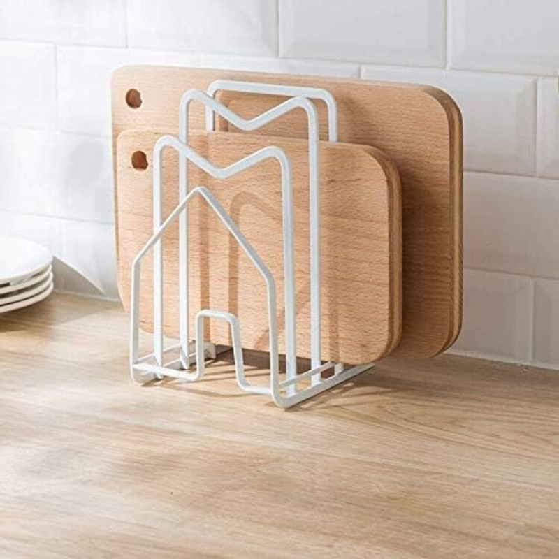 Kitchen Baking Tray Organiser - حامل أغطية الأواني والمقالي، رف أبيض