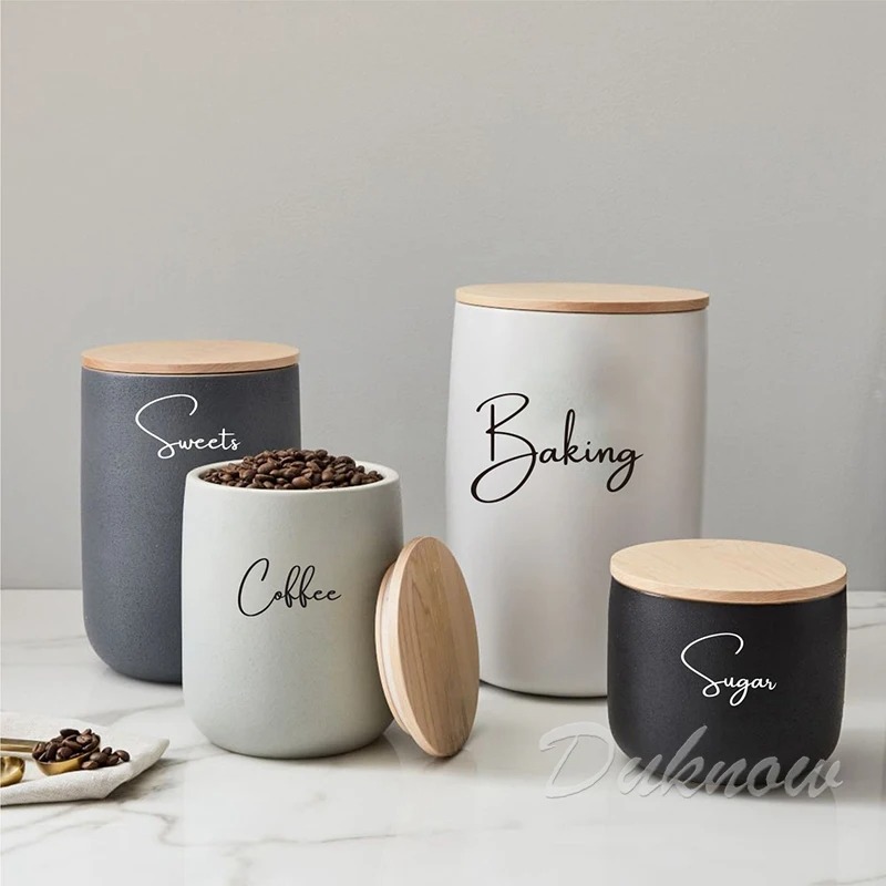 ملصقات لتنظيم المطبخ، ملصقات م - مراجعة Kitchen Baking Canisters وسعره