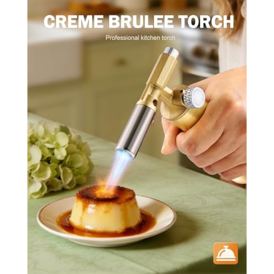 ولاعة شعلة نحاسية تعمل بالبيوت - مراجعة Kitchen Baking Torch وسعره
