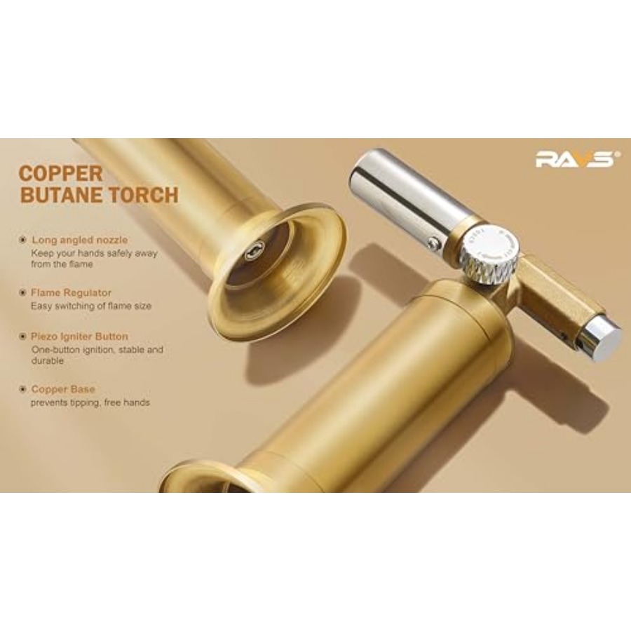 ولاعة شعلة نحاسية تعمل بالبيوت - مراجعة Kitchen Baking Torch وسعره